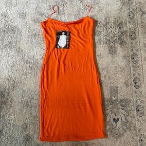 Orange Nakedwardrobe Body Con Dress